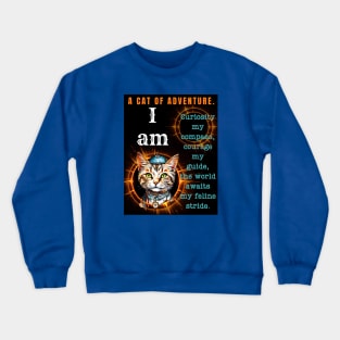 I Am A Cat Of Adventure: Motivational Design Crewneck Sweatshirt